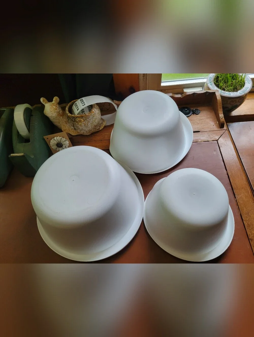 3 White Nesting Mixing Bowls Made In USA